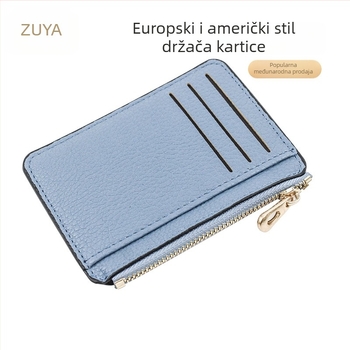 PU kožni držač kartica s RFID zaštitom, džep za novčiće, džep za ID karticu, zatvarač