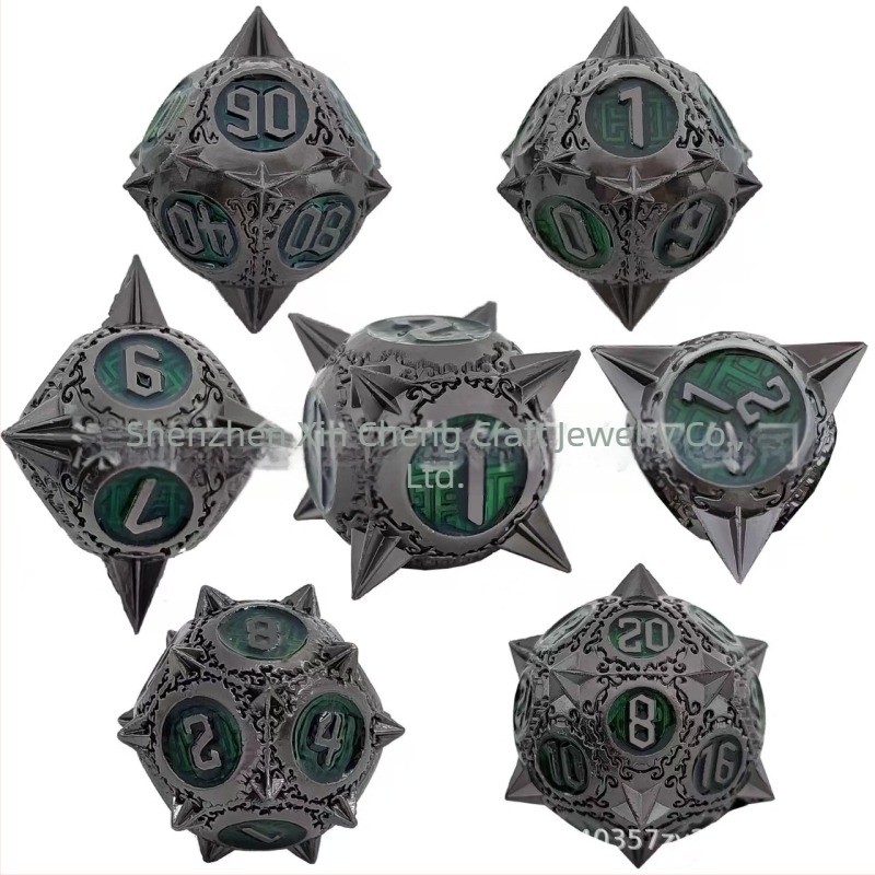 Metalni set kockica za D&D | cinkova zlitina | 20-stranih kockica | Xincheng brend | set od 100 komada | mogućnost prilagodbe