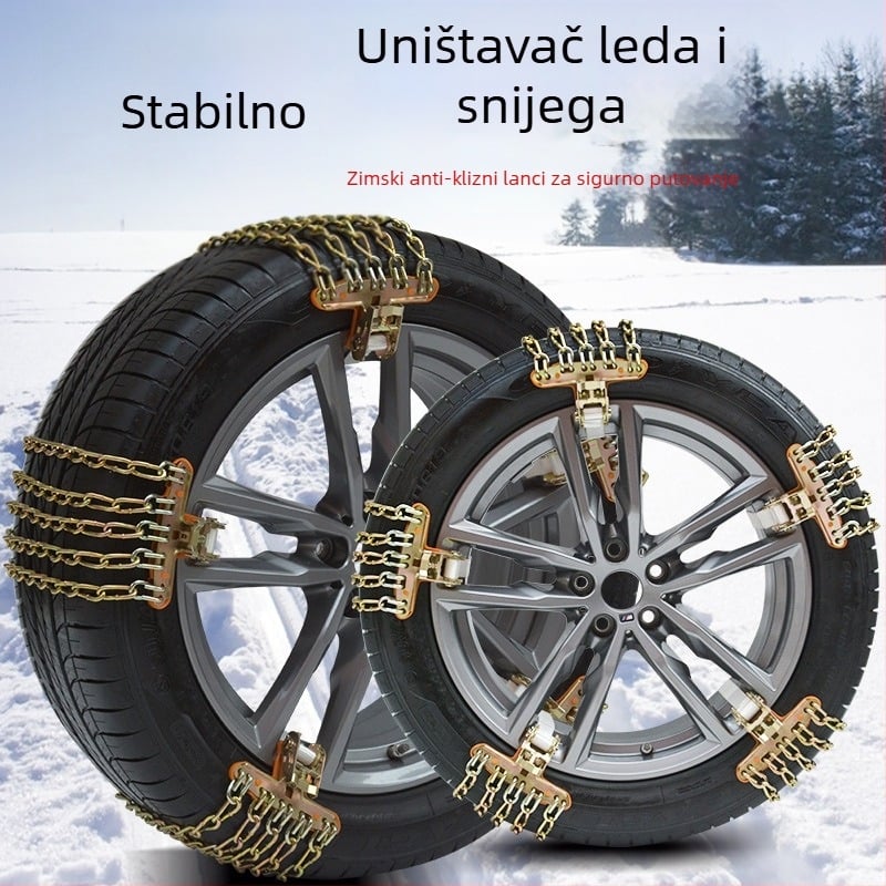 Automobilska snježna lančana veza od čelika, model wd0011, kompatibilna s automobilima, SUV-ima, pickupima i kamionima, za sve veličine pneu, težina 20 kg