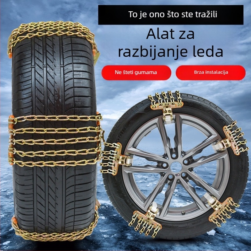 Automobilska snježna lančana veza od čelika, model wd0011, kompatibilna s automobilima, SUV-ima, pickupima i kamionima, za sve veličine pneu, težina 20 kg