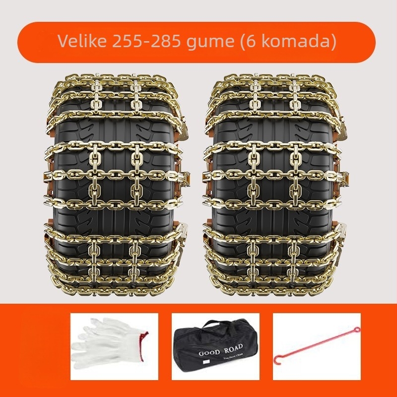 Verige protiv proklizavanja od legure, kaljene, za automobile, pogodne za sedan, SUV i MPV