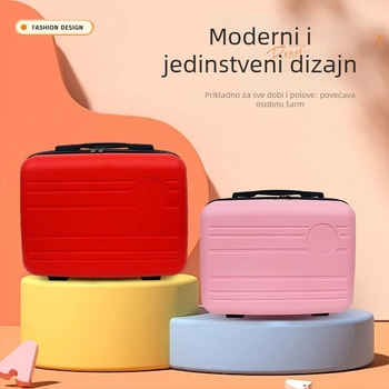Mini kozmetička torbica od PP materijala sa zipom, jednosmjernim kotačićem, otporna na habanje, podstava od poliestera, pogodna za putovanja