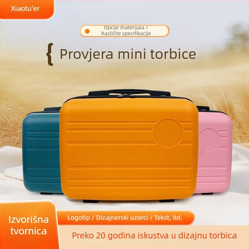 Mini kozmetička torbica od PP materijala sa zipom, jednosmjernim kotačićem, otporna na habanje, podstava od poliestera, pogodna za putovanja