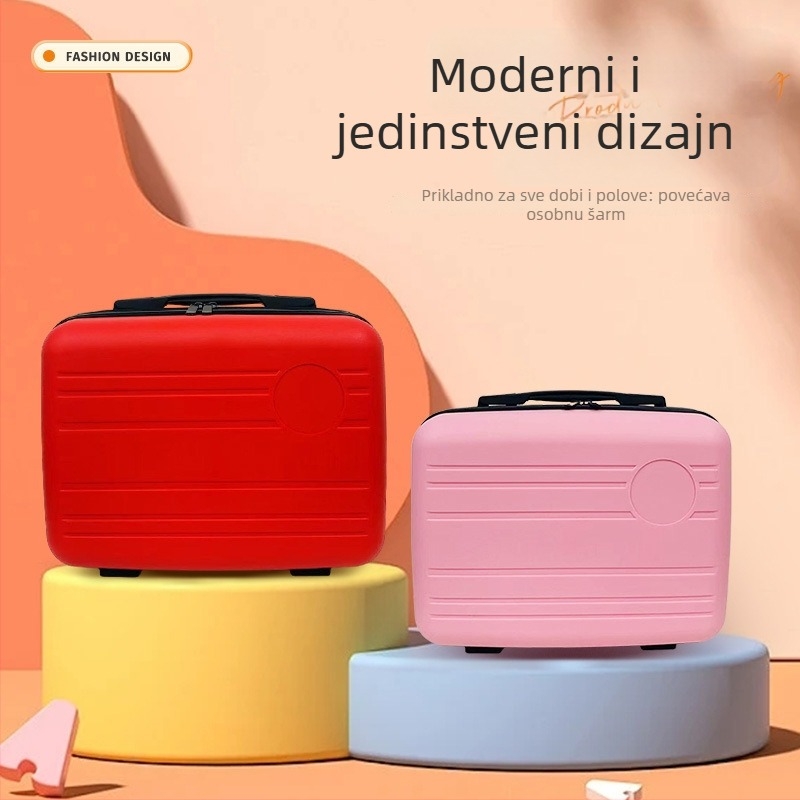 Mini kozmetička torbica od PP materijala sa zipom, jednosmjernim kotačićem, otporna na habanje, podstava od poliestera, pogodna za putovanja
