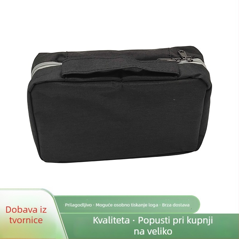 Muška putna kozmetička torbica – vodootporna, suho/mokro odvajanje, velika kapaciteta 20–35 L, poliester, unutarnja džep, zatvaranje zatvaračem