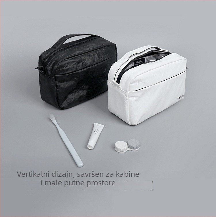 Kozmetička torbica od Dupont papira, ultralak za putovanja, vodootporna, jednobojni uzorak, poliester podstava, stil poslovne elite