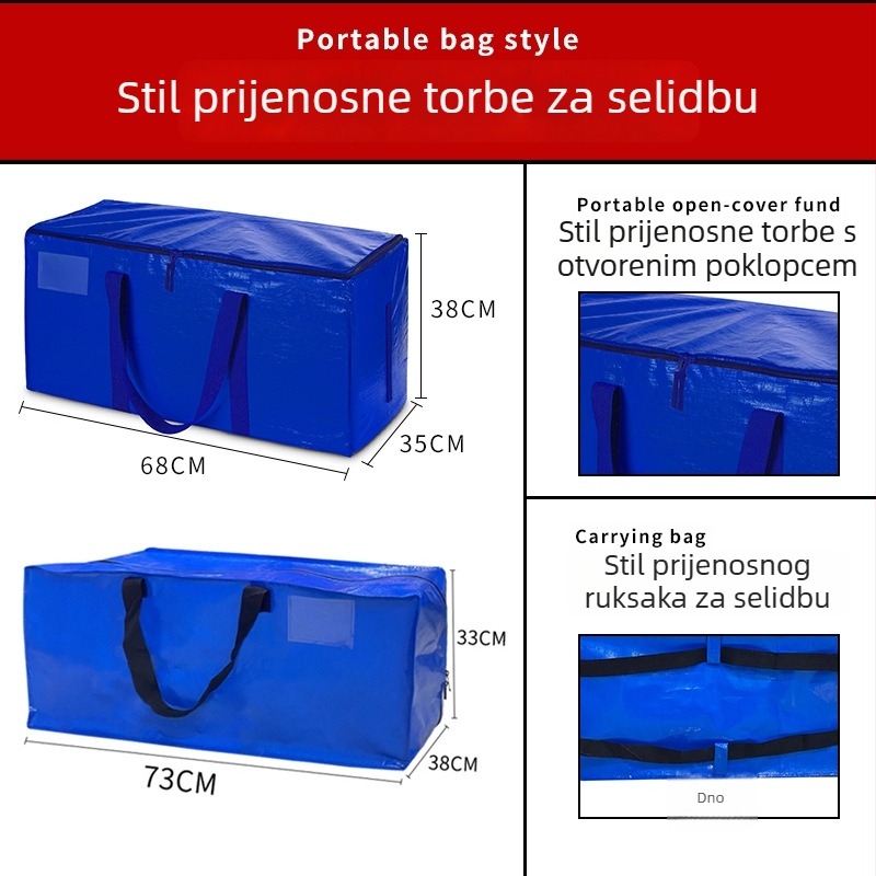 Plastična tkanina vreća za skladištenje, tip torbe, materijal PP, zatvorena funkcija, nosivost 40, debljina pletenja 180