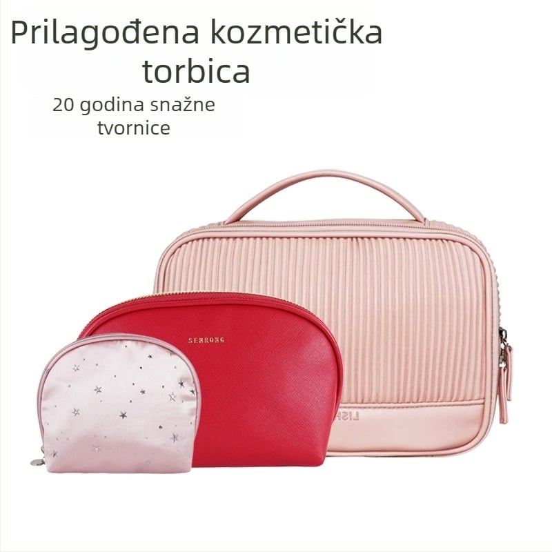 PU kožna torbica za šminku s prilagođenim logotipom – vodootporna, oblik školjke, zatvarač