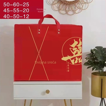 Torba za pohranu svadbenog pokrivača za četvero-dijelni vjenčani set | netkano vlakno, oblik 20213, za putovanje i pohranu u spavaćoj sobi, stil nacionalni trend