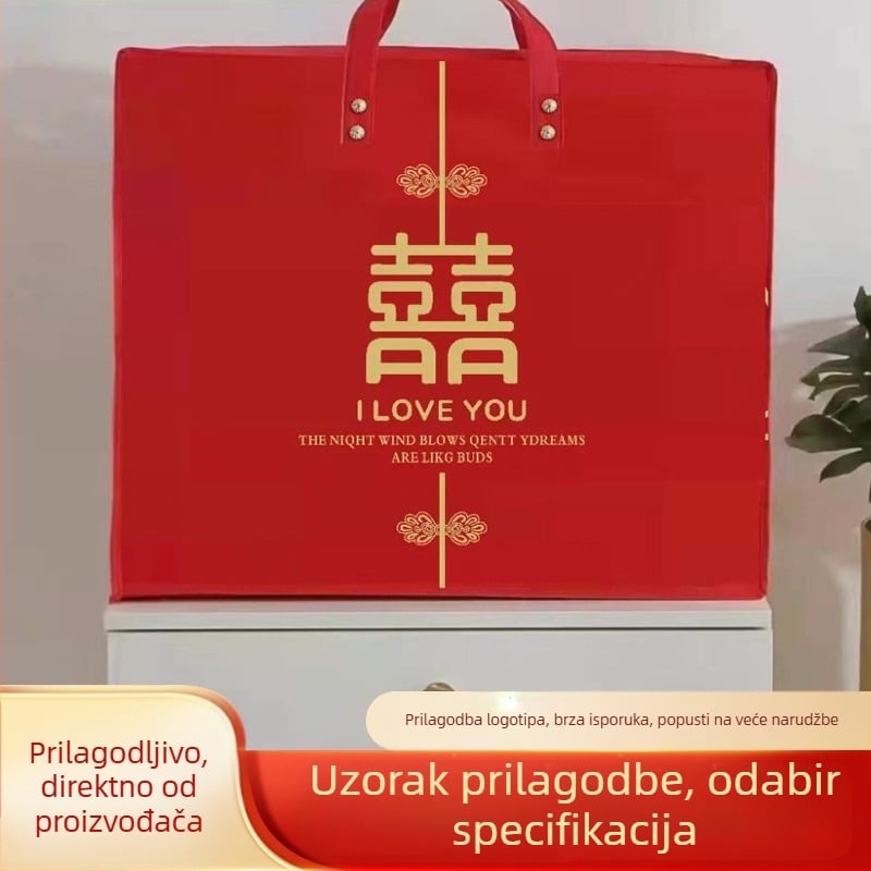 Torba za pohranu svadbenog pokrivača za četvero-dijelni vjenčani set | netkano vlakno, oblik 20213, za putovanje i pohranu u spavaćoj sobi, stil nacionalni trend