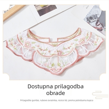 Vezeni dodatak u kineskom stilu s motivom oblaka, šal od tkanine s poliesterom, uzorak sretnih oblaka, sladak etno stil za odrasle, ljeto 2025