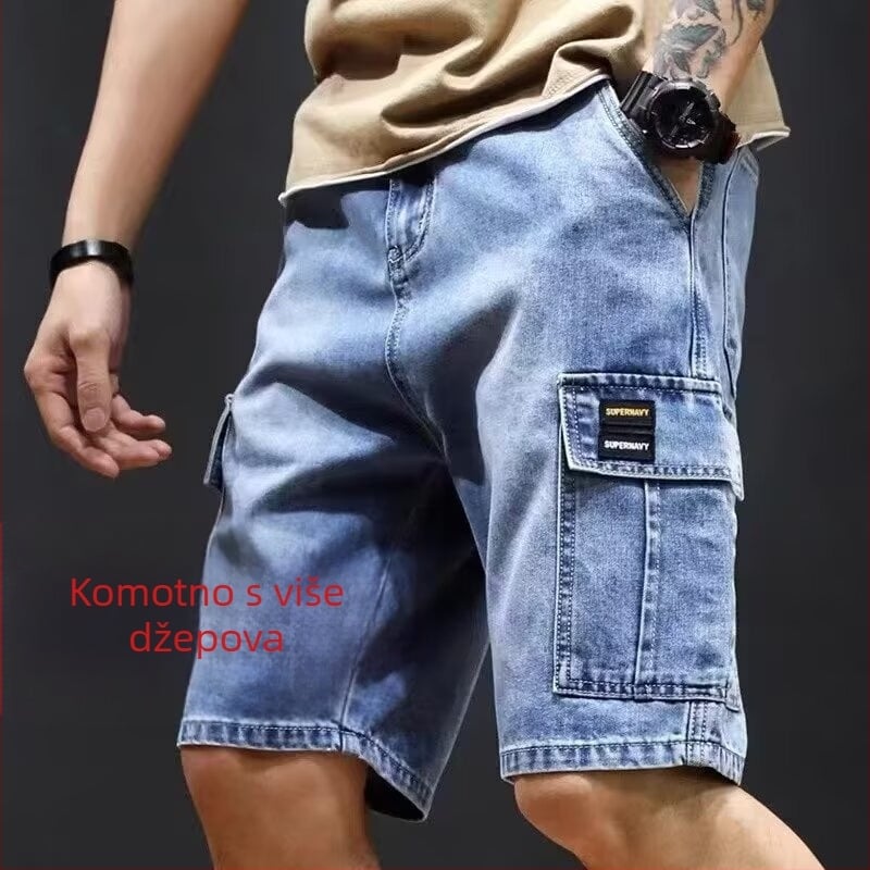 Muške kratke hlače od poliestera – opušten kroj, sportski stil, 50% poliester, originalni dizajn