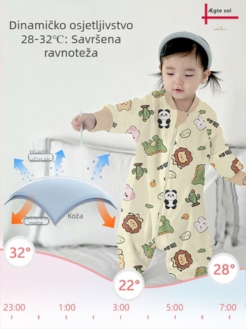 Dječji spavaći vreć s podijeljenim nogama, Derong tkanina (polie ster + elastan), podstava od pamuka, punilo od čiste pamuka, pogodan za zimu, proljeće i jesen