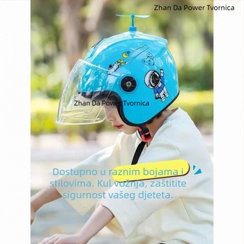 Dječja polu-helmeta za električne bicikle, ABS/PC, universalna prilagodba, ljeto, za utrke, (TCO99)