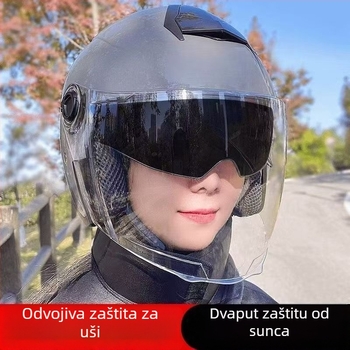 Polu kaciga, unisex, 3C certificirana, zimska, za električna bicikla i motocikle