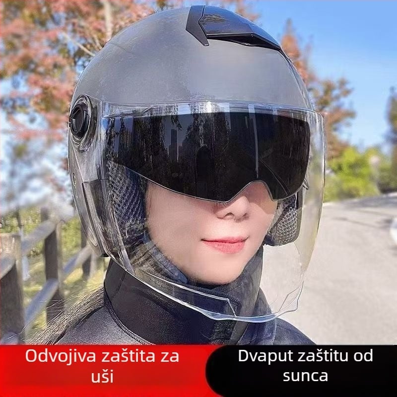 Polu kaciga, unisex, 3C certificirana, zimska, za električna bicikla i motocikle