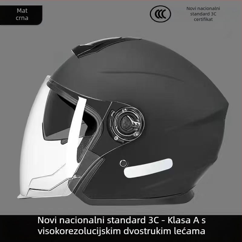 Polu kaciga, unisex, 3C certificirana, zimska, za električna bicikla i motocikle