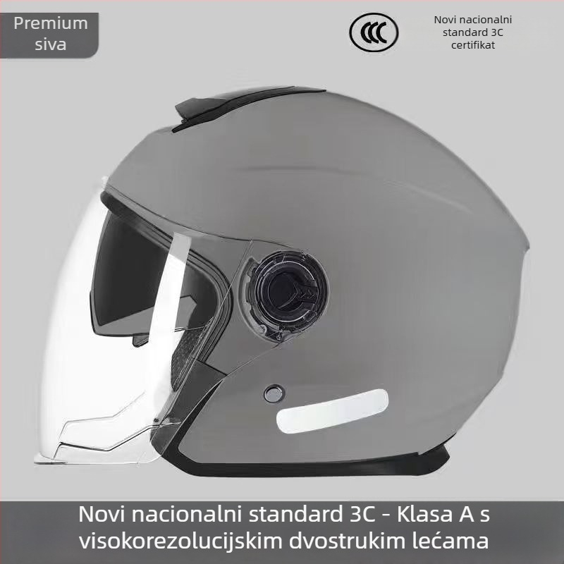Polu kaciga, unisex, 3C certificirana, zimska, za električna bicikla i motocikle