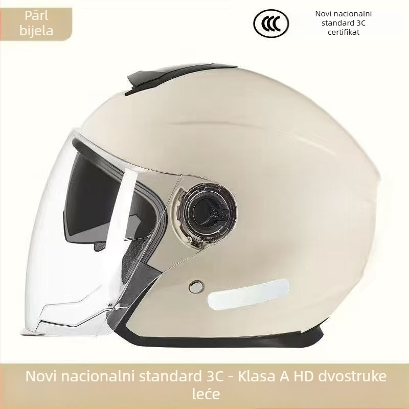 Polu kaciga, unisex, 3C certificirana, zimska, za električna bicikla i motocikle