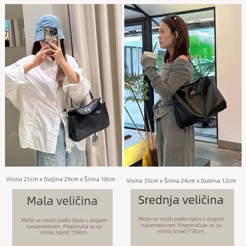 Unisex PU tote torba s poklopcem i unutarnjim pretincom, za svakodnevnu upotrebu, izdanje Jesen 2025