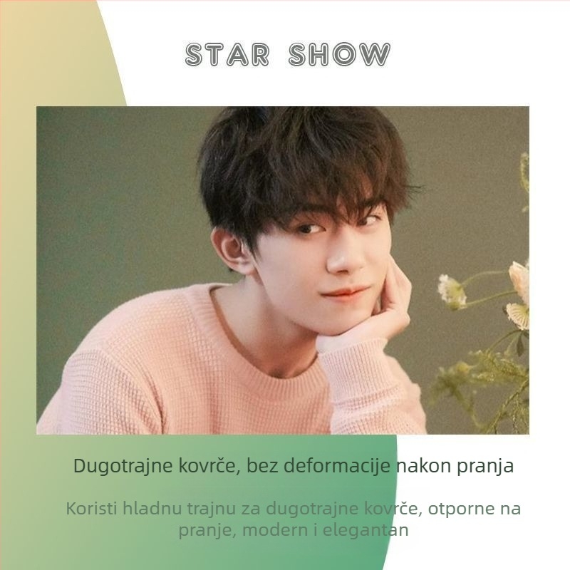 Muška perika, kratka kosa, čelični klipovi, teksturirani glačani izgled, ljudska kosa, nije dopušteno perm ili boja