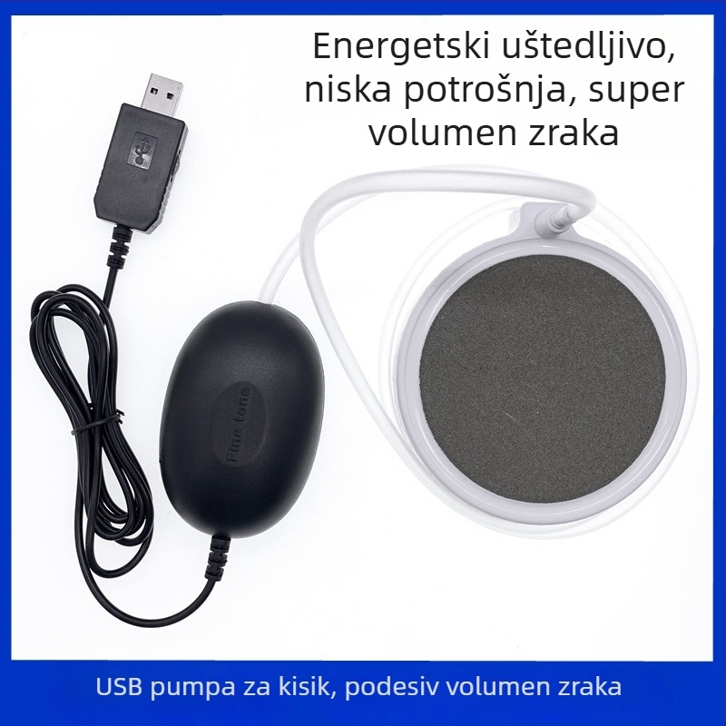 USB napajana prilagodljiva pumpa za kisik u kućnom akvariju, tiha, prijenosna