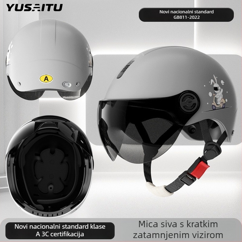 Polu kaciga za električna vozila – 3C certificirana, unisex, ljeto, lagana, ABS