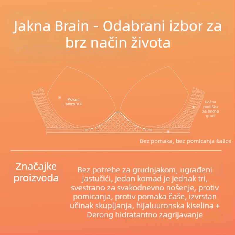 Termalna vest s jastučićima za dojke, bezšivna, U-oblika izreza, debeli akrilni materijal
