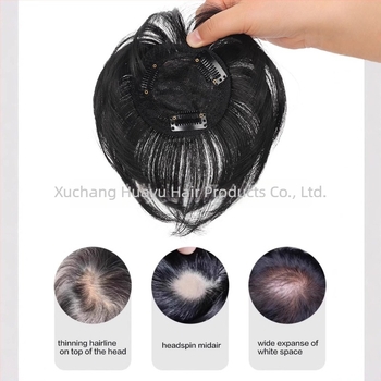 Muška perika za prekrivanje sijede kose na vrhu glave — marka Oser, model: Hair replacement patch on top of head, materijal: domaći svila, mehanizam pričvršivanja (klipsa), dodaje volumen