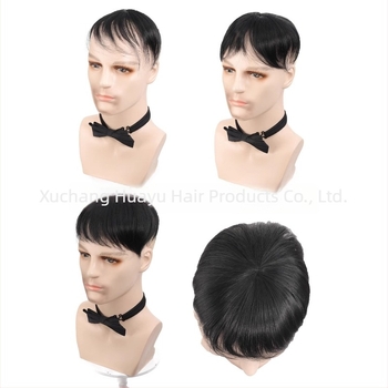 Muška perika za prekrivanje sijede kose na vrhu glave — marka Oser, model: Hair replacement patch on top of head, materijal: domaći svila, mehanizam pričvršivanja (klipsa), dodaje volumen