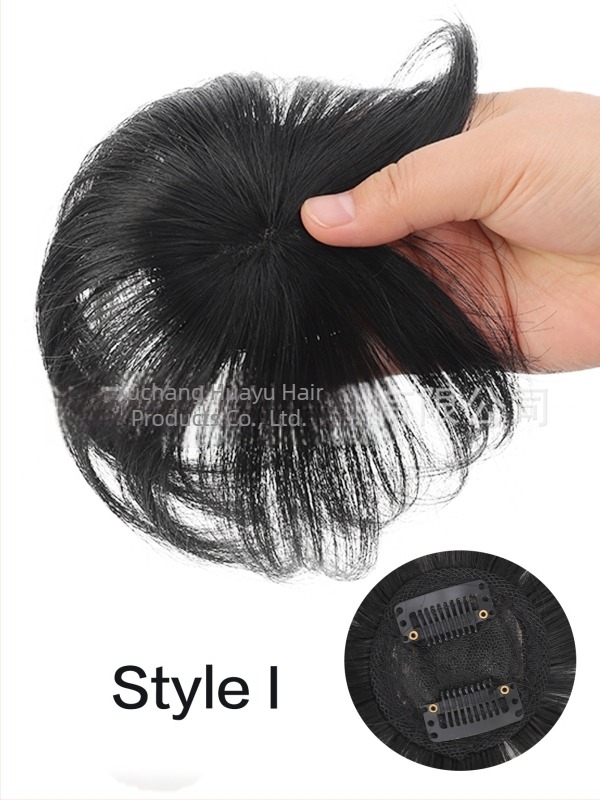 Muška perika za prekrivanje sijede kose na vrhu glave — marka Oser, model: Hair replacement patch on top of head, materijal: domaći svila, mehanizam pričvršivanja (klipsa), dodaje volumen