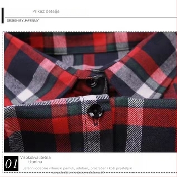 Pamuk karirani dekorativni lažni ovratnik za košulje – širina 35, podstava od pamuka, stil Fashion Joker
