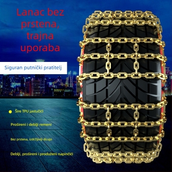 Automobilski lanac za proklizavanje, ojačan, nova generacija; univerzalan za limuzine i SUV; za gume širine 165–265 mm; kompatibilan s aluminijskim felgama