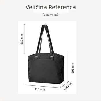 Laptop tote torba s džepom za prijenosno, Oxford materijal, zatvarač, poliester podstava, vodoravni kvadratni oblik