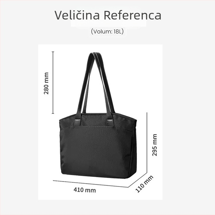 Laptop tote torba s džepom za prijenosno, Oxford materijal, zatvarač, poliester podstava, vodoravni kvadratni oblik