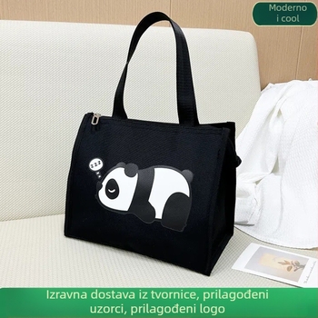 Torba za ruku s printom anime karikature, velika zapremina, Oxford tkanina, zatvaranje na kopču sa zatvaračem, uspravni kvadratni oblik