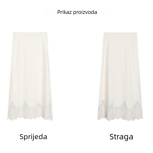Set za trudnice: chenille pulover i čipkasta suknja, jesen-zima, dugi rukavi, opušten kroj, dva komada