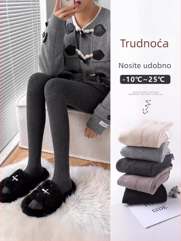 Trudničke tajice s flis unutarnjom podstavom, debeli zimski model, visok struk, vlakno viskoze 90–95%, visoka elastičnost