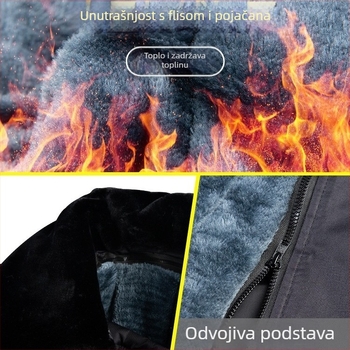 Vojni zimski kaput s flis podstavom, debela izolacija, kamuflažni uzorak, unisex