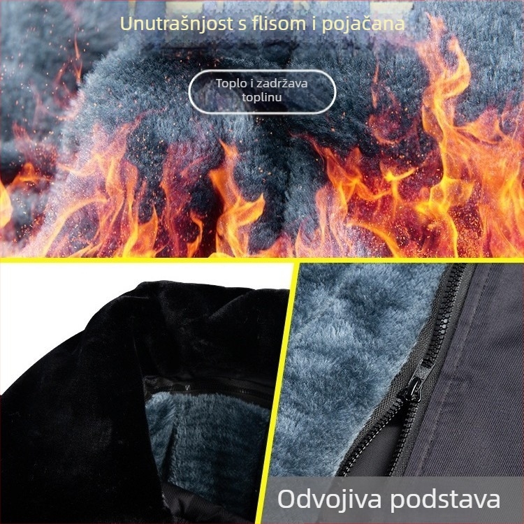 Vojni zimski kaput s flis podstavom, debela izolacija, kamuflažni uzorak, unisex