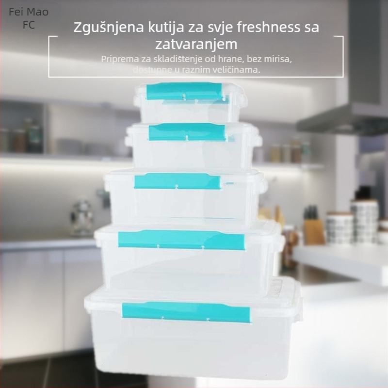 Fat Cat plastična pravokutna kutija za čuvanje hrane, kapacitet preko 5 L, mikrovalna pećnica kompatibilna, s otisnutim logom