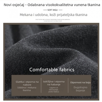 Trudnička plisirana suknja od vunene smjese, srednje duljine, jednobojna, zimski stil