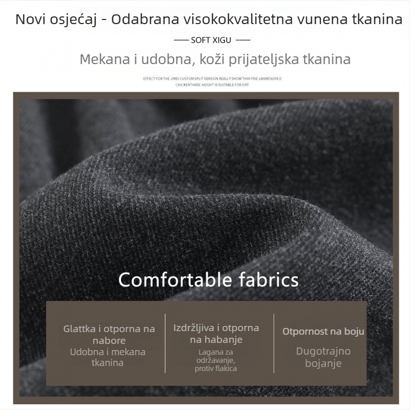 Trudnička plisirana suknja od vunene smjese, srednje duljine, jednobojna, zimski stil