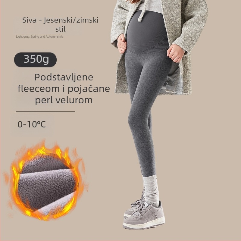 Trudničke pamukaste jogice hlače s potporom trbuha, 95% pamuk, visoka elastičnost, duljina 9/10