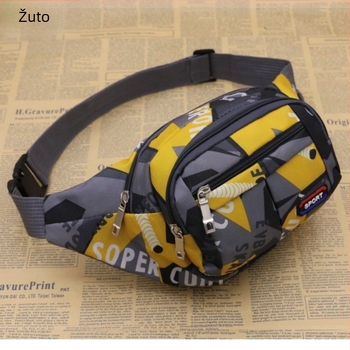 Unisex platnena torbica za pojas s velikim kapacitetom, višestruki pretinci, unutarnja džep