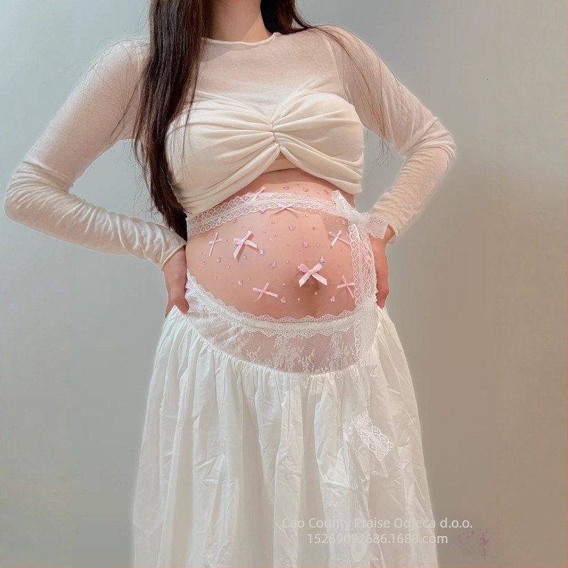 Set odjeće za trudnoću za fotosession – dugi rukavi, poliester 70-80%, midi suknja, kostim s suknjom
