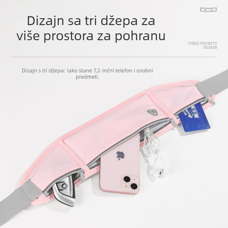 Sportska torbica oko struka za telefon, unisex, prozračna i vodootporna, ultralagana poliesterska konstrukcija za vanjske sportove