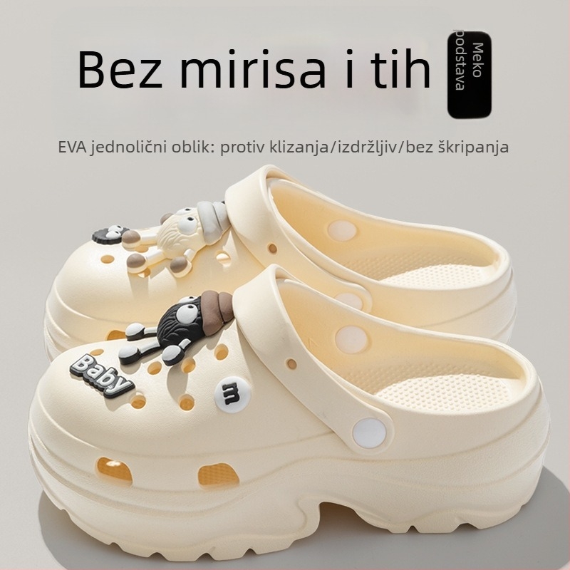 Ženske Crocs sandale s 7 cm debelim đonom, EVA, protuklizne, antibakterijske, antiodor papuče za plažu 2025