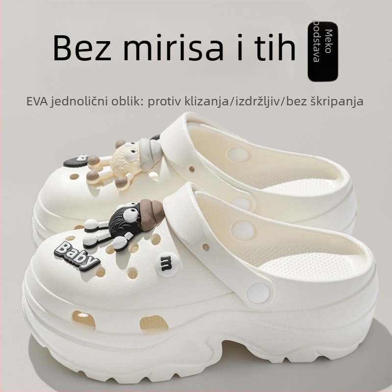 Ženske Crocs sandale s 7 cm debelim đonom, EVA, protuklizne, antibakterijske, antiodor papuče za plažu 2025