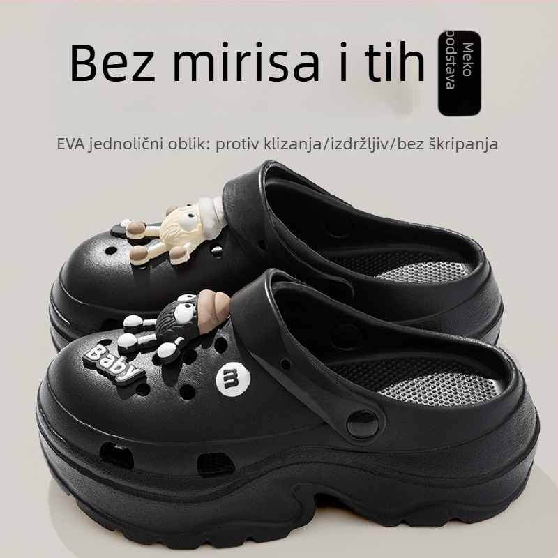 Ženske Crocs sandale s 7 cm debelim đonom, EVA, protuklizne, antibakterijske, antiodor papuče za plažu 2025